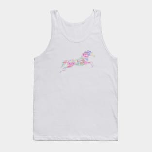 Horse Animal Riding Text Word Cloud Tank Top